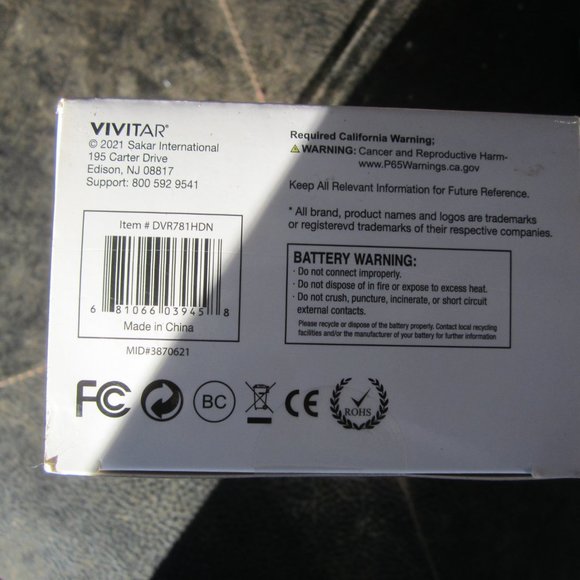 VIVITAR ACTION CAM, HIGH HD DEF, 2 INCH SCREEN, UNUSED - Picture 7 of 8